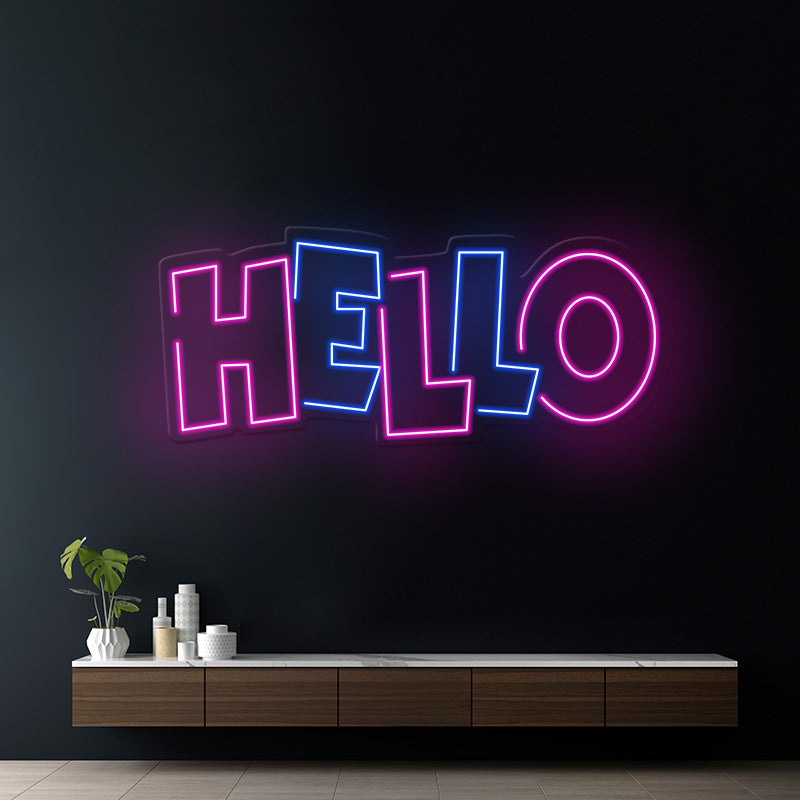 Hello Led Neon Sign Home Shop Decor Sign