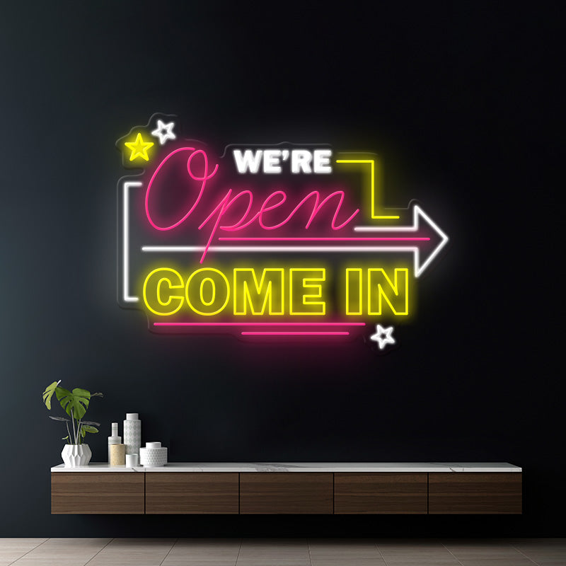 We Are Open Come In Led Neon Sign Custom Led Neon Sign