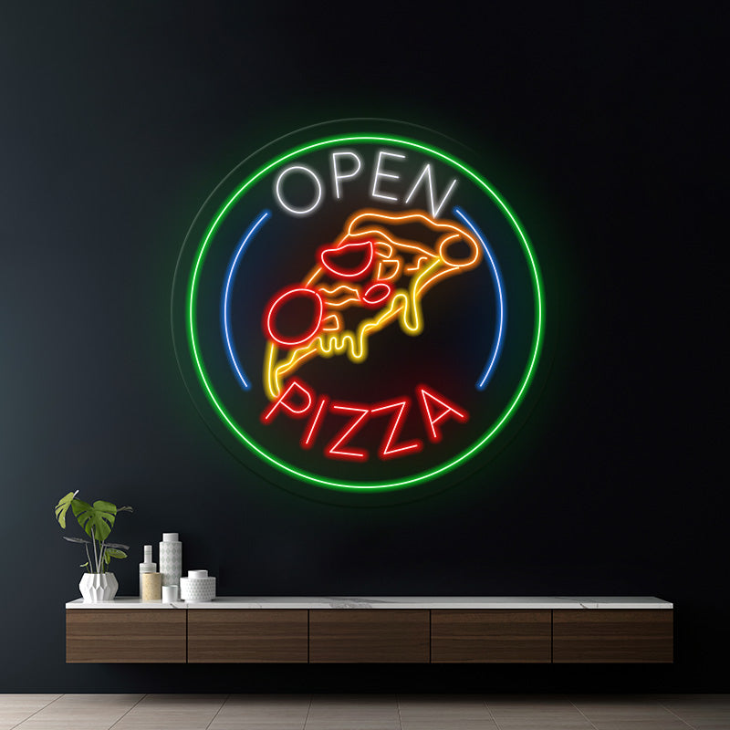 Pizza Restaurant Shop Open Led Neon Sign