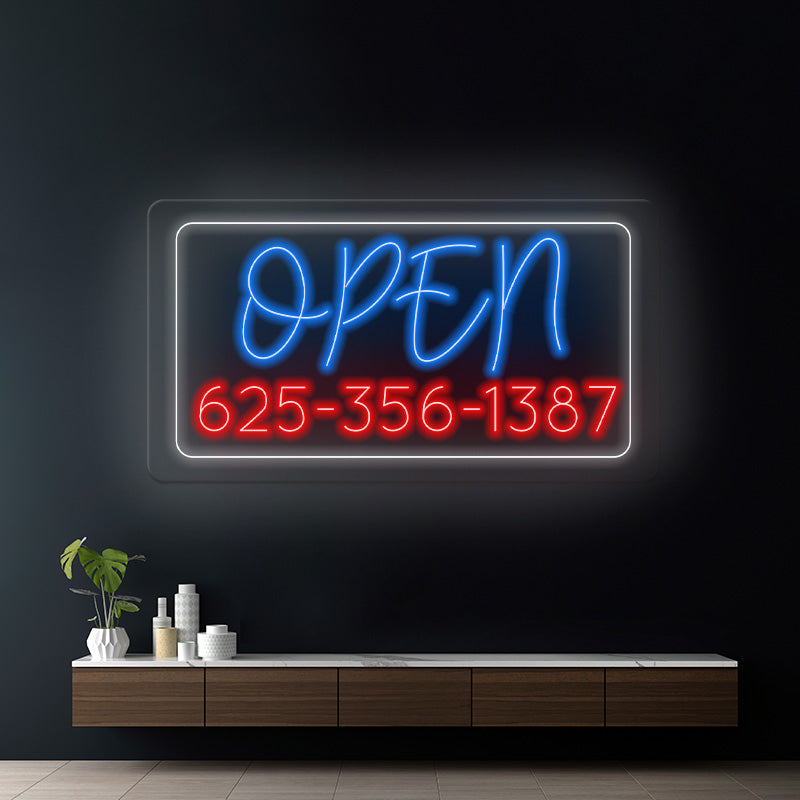 Custom Open Led Neon Sign With Phone Number