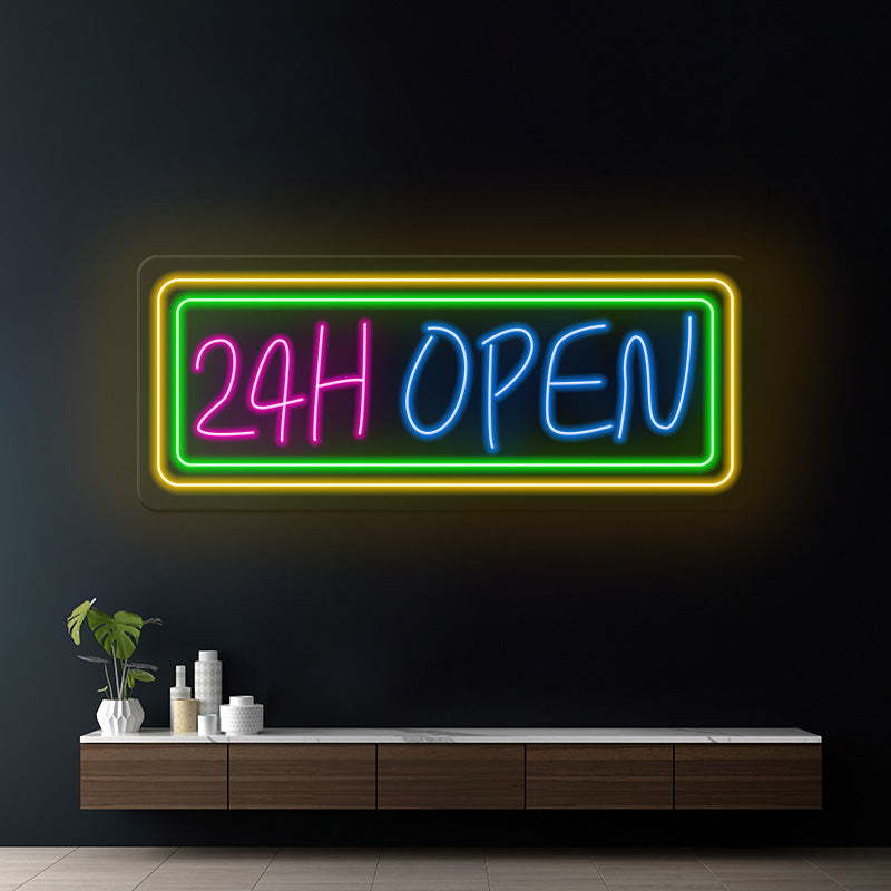 24 Hours Open Led Neon Sign Shop Decor Sign