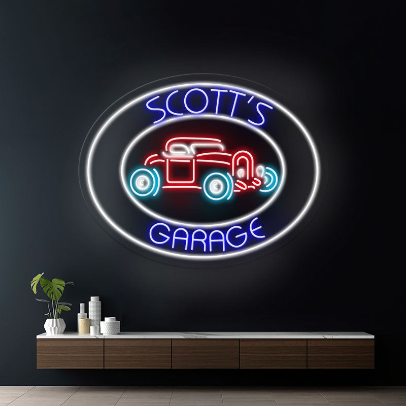 Custom Garage Led Neon Sign Unique Gift for Men