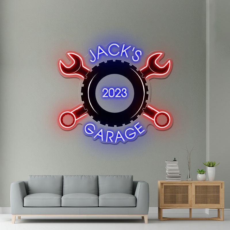 Garage Neon Sign for Men Garage Decor Sign Light