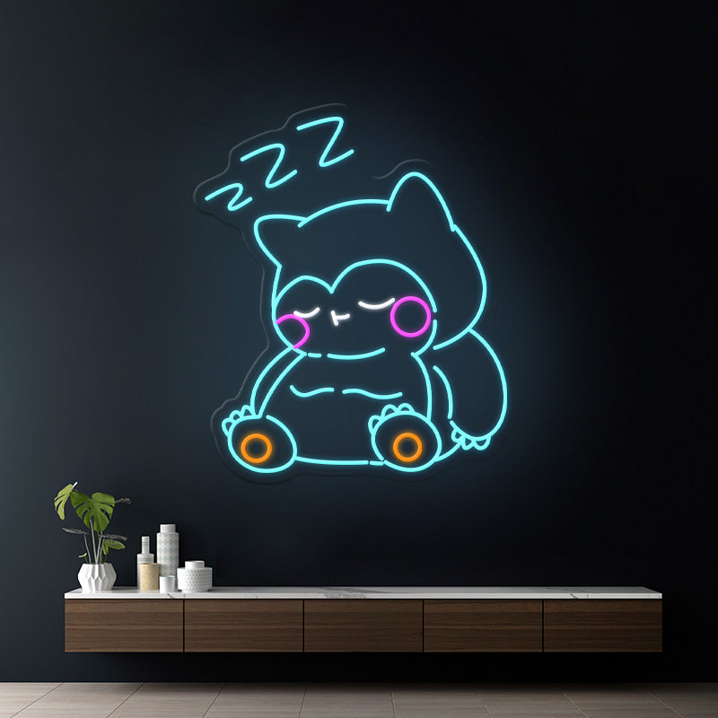 Snorlax Cartoon Led  Neon Sign Kids Room Decor