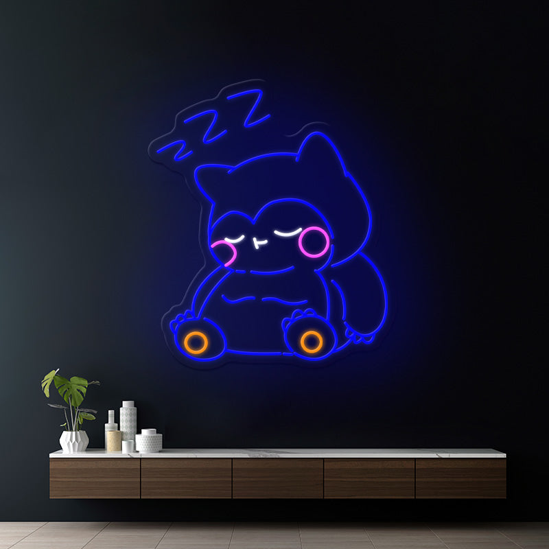 Snorlax Cartoon Led  Neon Sign Kids Room Decor