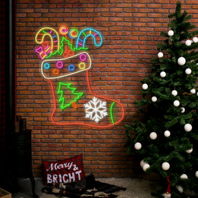 Christmas Sock Neon Sign Light Unique Gift