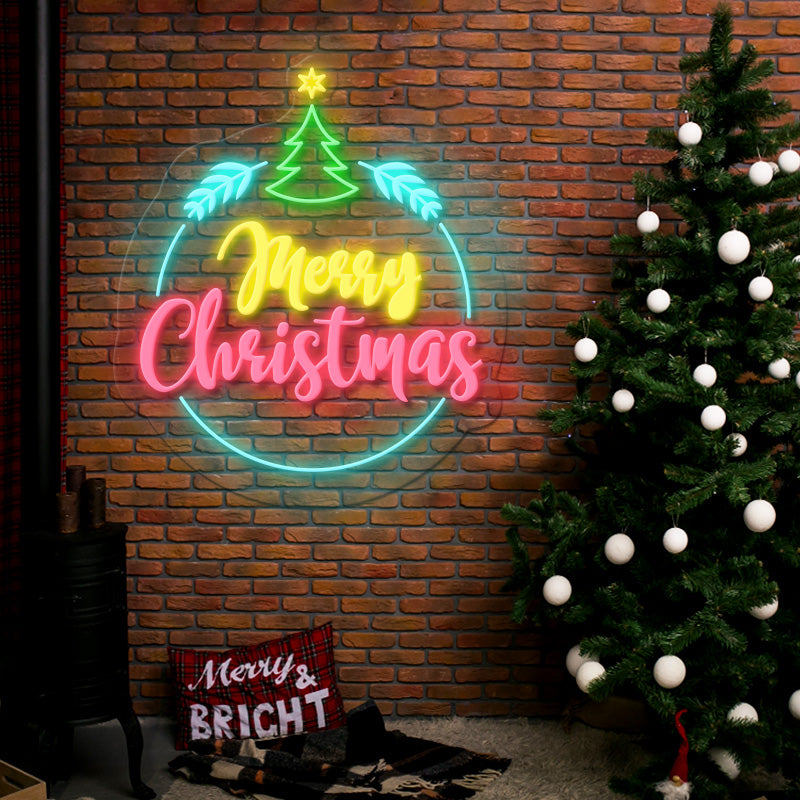 Merry Christmas Festival Neon Sign Family Party Decor Sign