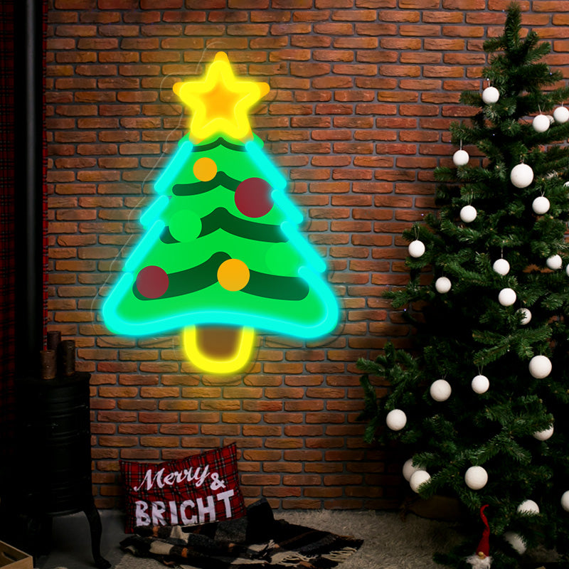 Christmas Tree Led Neon Sign Unique Party Decor Sign