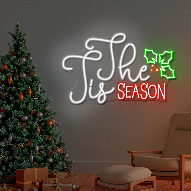 Tis The Season Neon Sign Christmas Led Neon Sign Light