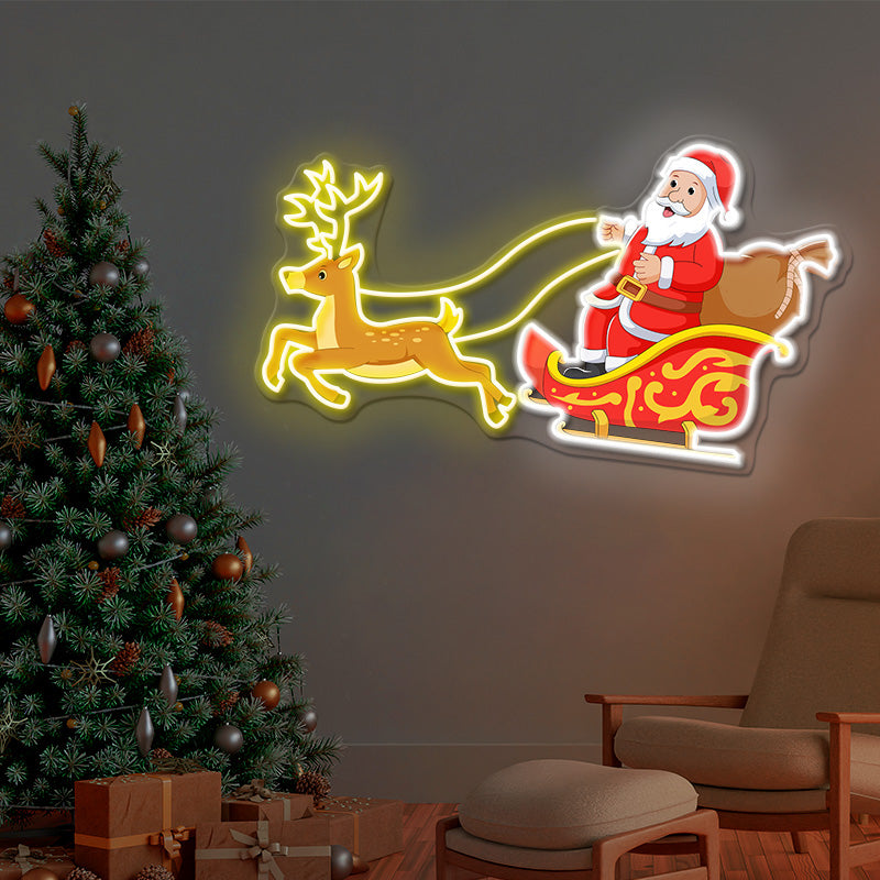 Santa Neon Sign Sleigh Led Light Christmas Neon Sign