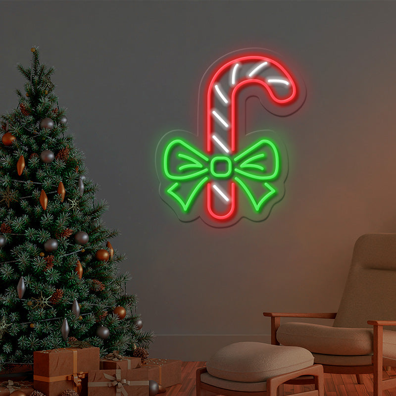 Christmas Candy Cane Neon Sign