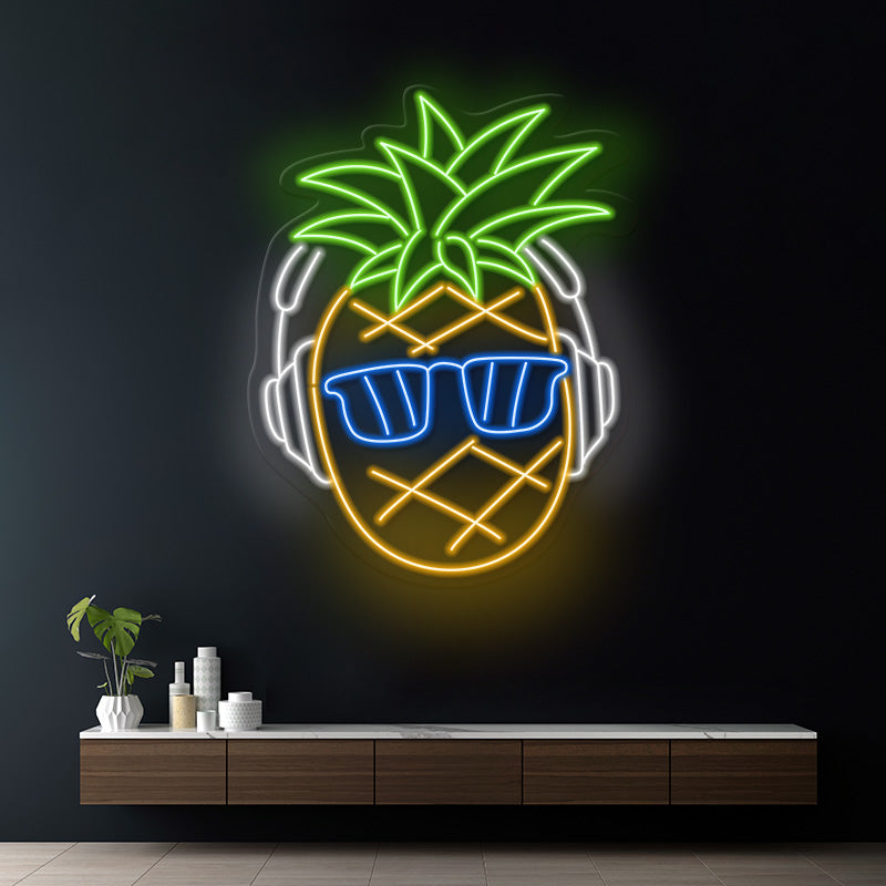 Cool Pineapple Headphone Led Sign