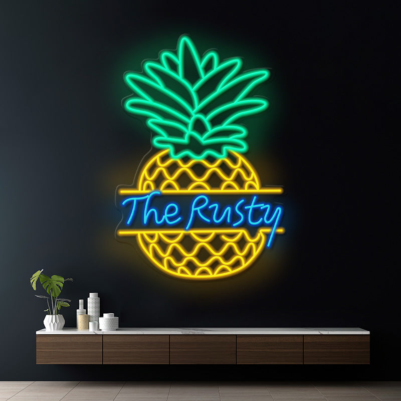 Pineapple Neon Sign Cocktail Bar Wall Decor Sign Shop Decor Sign