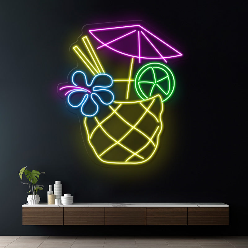 Tropical Fruit Room Wall Decor Wine Bar Pub Club Neon Light