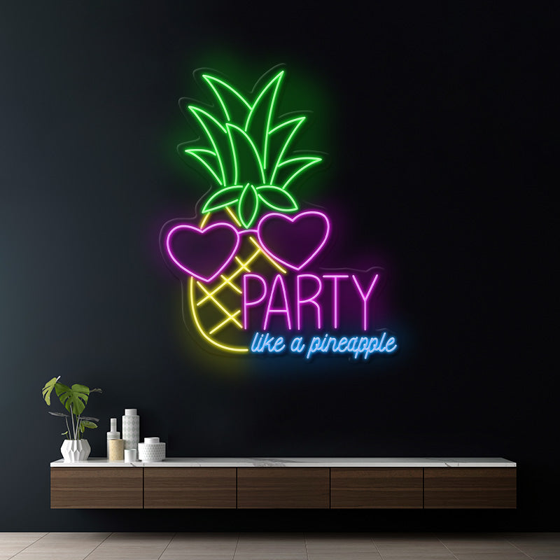 Party Like A Pineapple Neon Sign Summer Party Decor Sign