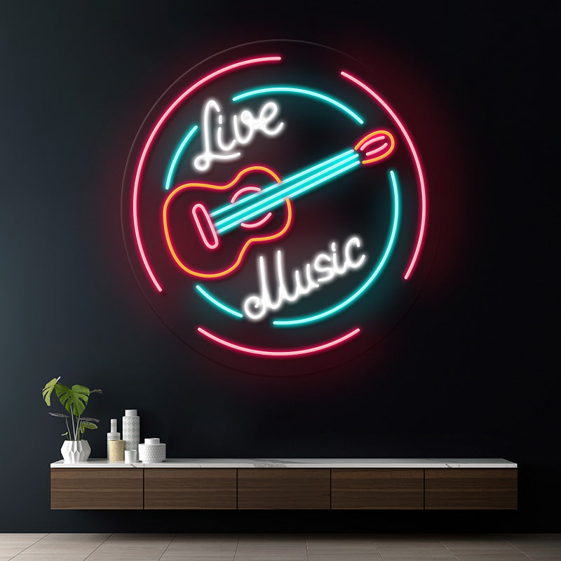 Live Music Neon Sign Room Decor Sign