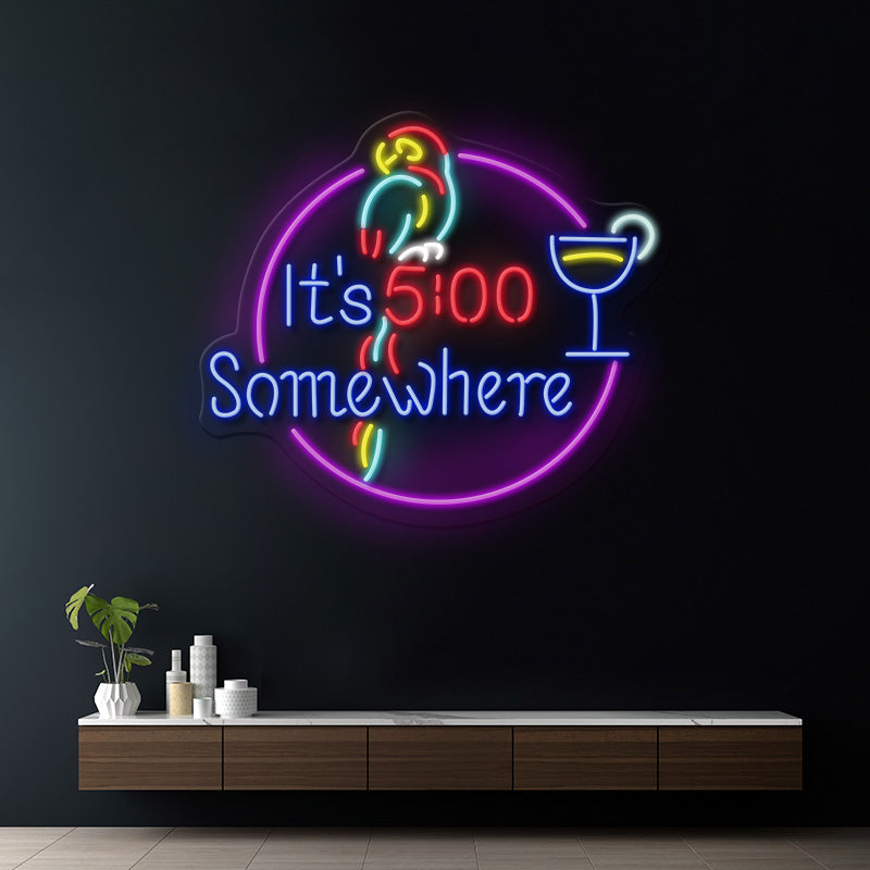 It's 5 O'clock Somewhere Led Neon Sign Bar Decor Sign