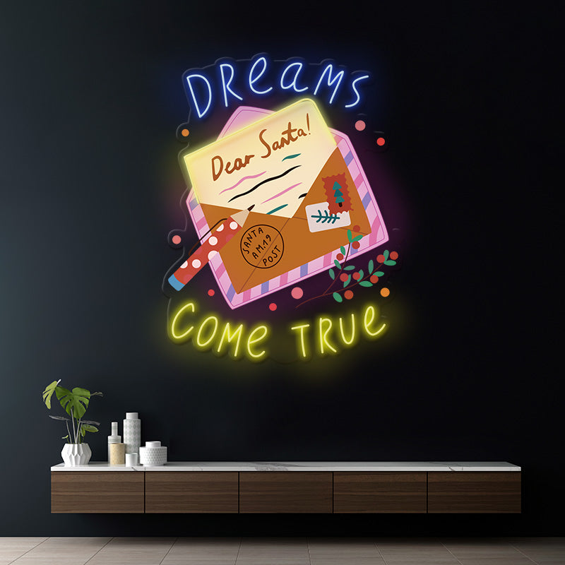 2024 Dear Santa Letter Christmas Artwork Led Neon Sign