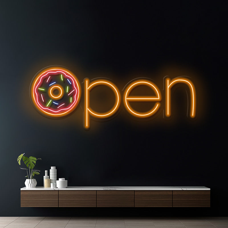 Donut Shop Open Neon Sign Shop Decor Sign