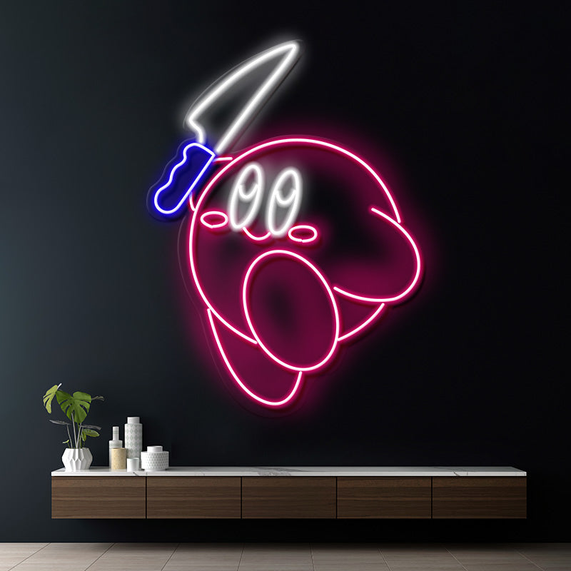 Kirby Neon Sign Cartoon Neon Sign Kids Gift