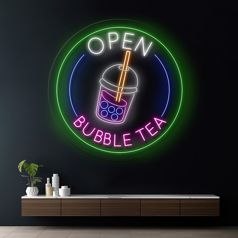 Bubble Tea Shop Open Led Neon Sign