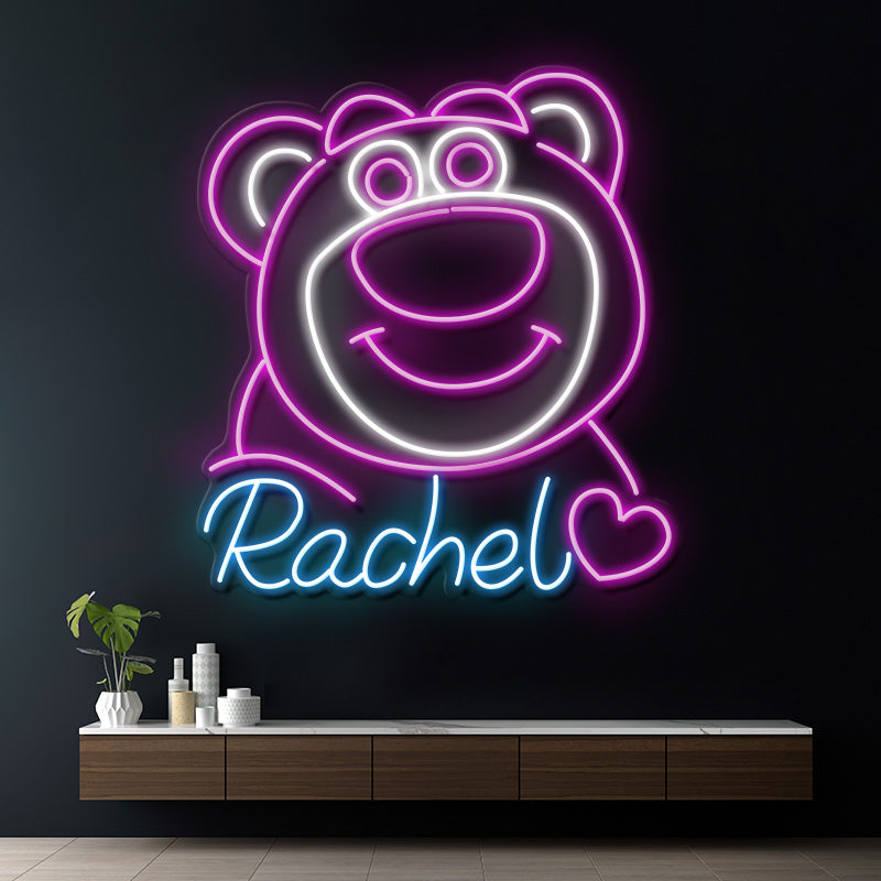 Cute Bear Neon Sign Custom Name Led Neon Sign Gift