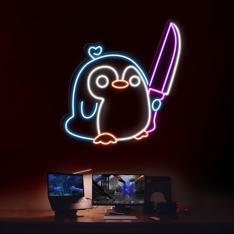 Cute Penguin Neon Sign Kids Gift Neon Sign