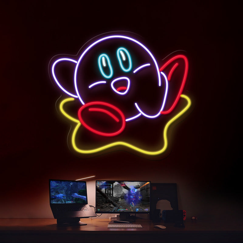 Cartoon Kirby Neon Sign Kids Room Decor Sign