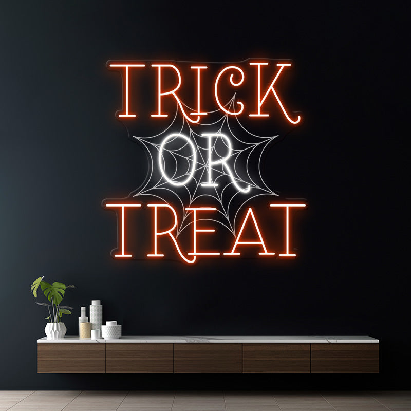 Trick or Treat Halloween Decor Neon Sign