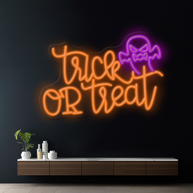 Trick or Treat Ghost Halloween Led Neon Sign