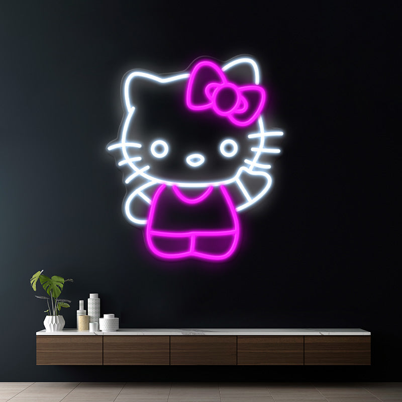 Cute Cat Neon Signs Girls Gift Room Decor Sign