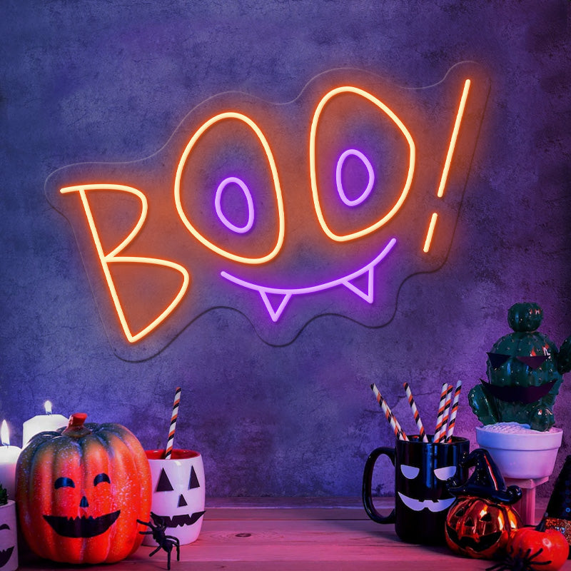 BOO Halloween Led Neon Sign Party Decor Sign