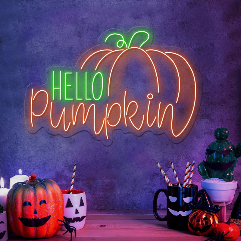 Hello Pumpkin Halloween Led Neon Sign