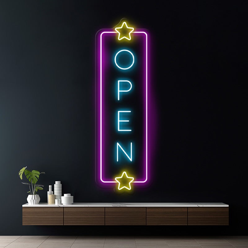 Vertical Open Led Neon Sign Business Shop Decor Sign