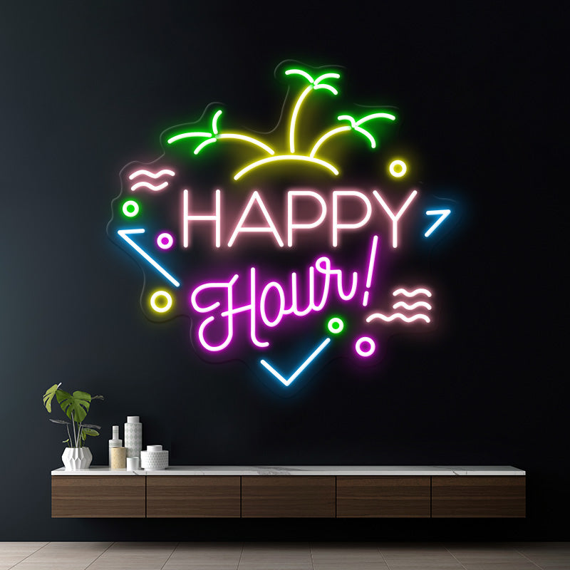 Custom Happy Hour Led Neon Sign Home Decor Sign