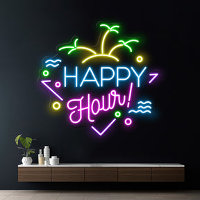 Custom Happy Hour Led Neon Sign Home Decor Sign