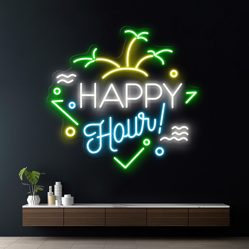 Custom Happy Hour Led Neon Sign Home Decor Sign