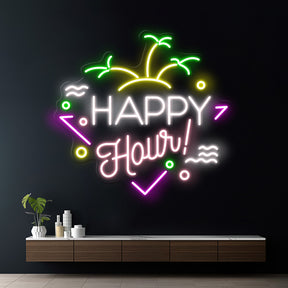 Custom Happy Hour Led Neon Sign Home Decor Sign