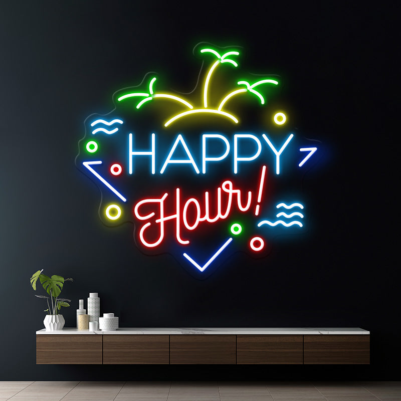 Custom Happy Hour Led Neon Sign Home Decor Sign