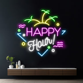 Custom Happy Hour Led Neon Sign Home Decor Sign