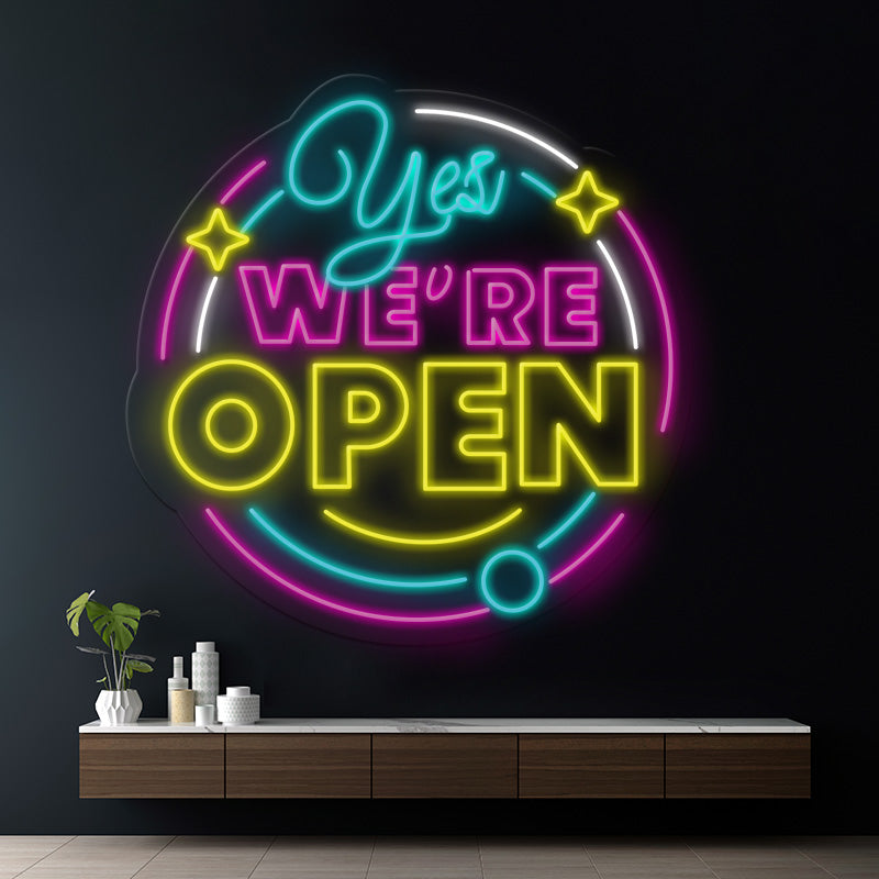 Yes We're Open Led Neon Sign Business Shop Decor Sign