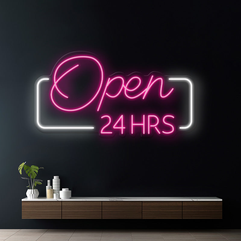 24 Hours Open Led Neon Sign for Shop Decor