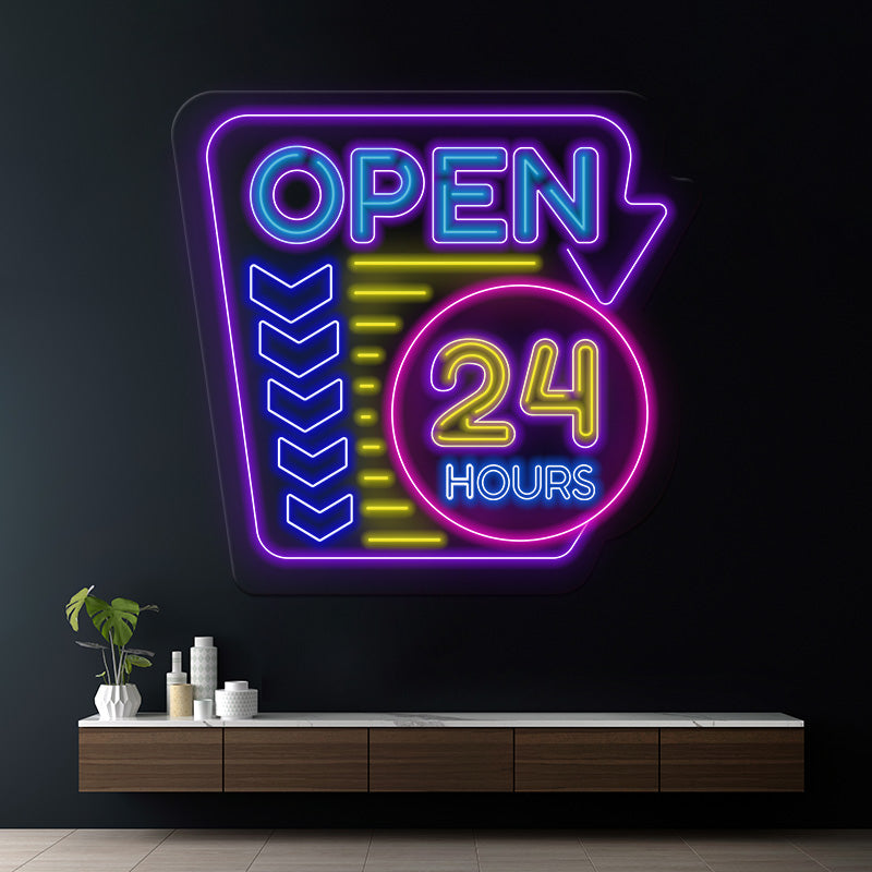 24 Hours Led Open Neon Sign Business Shop Decor Signs