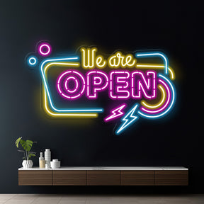 Colorful We're Open Led Neon Sign