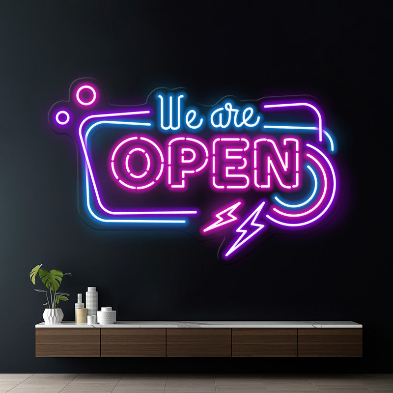 Colorful We're Open Led Neon Sign