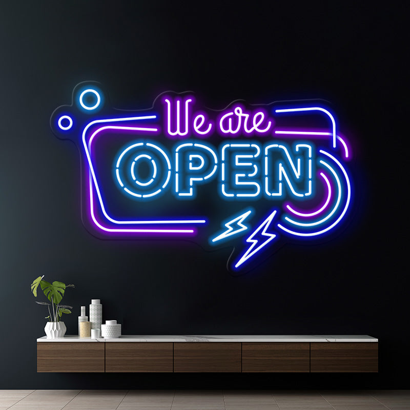 Colorful We're Open Led Neon Sign