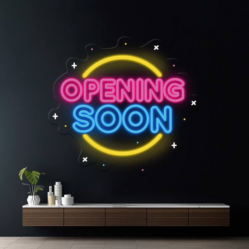 Round Opening Soon Led Neon Sign Shop Business Neon Sign