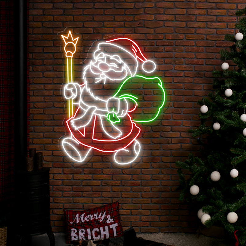 Christmas Santa Neon Sign Business Shop Decor Sign