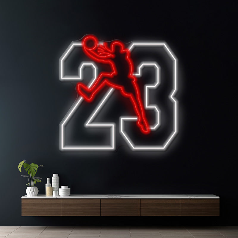 No.23 Basketball Led Neon Sign for Basketball Room Decor Fans Gift