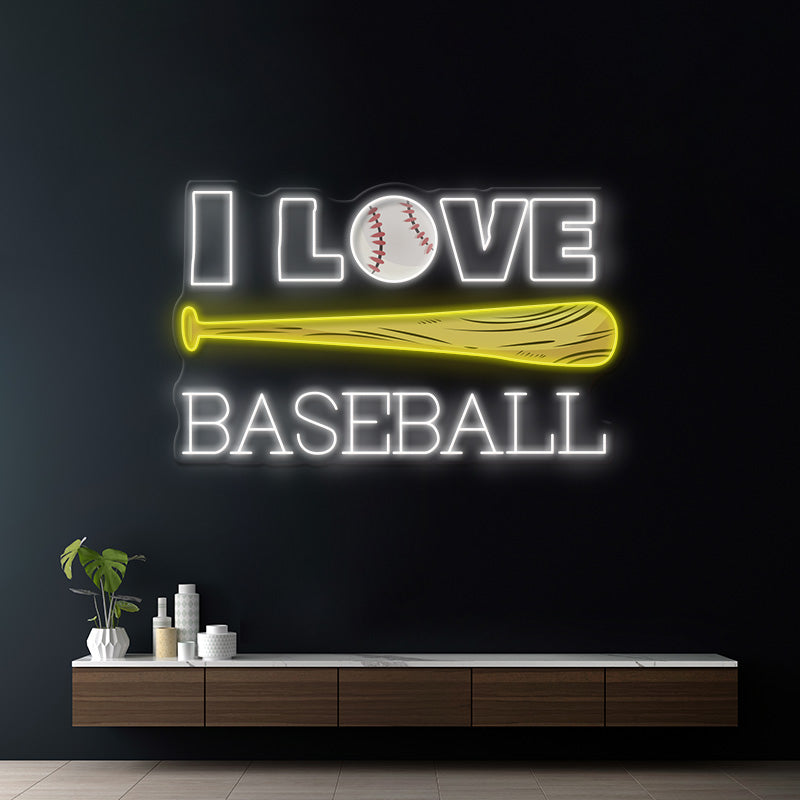 I Love Baseball Neon Sign Home Decor Sign